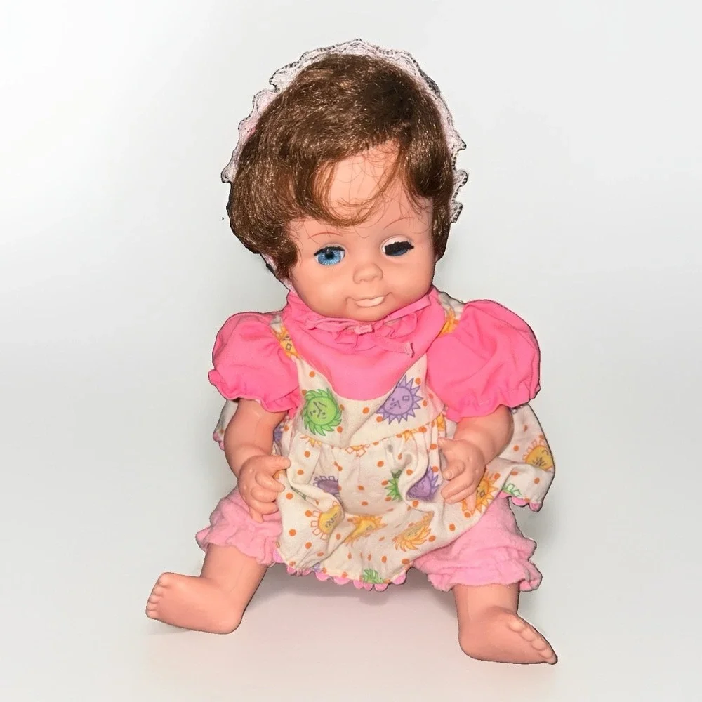 Vtg‎ Plastic Baby Doll 1960s 1970s Unmarked Sleepy Eyes 14